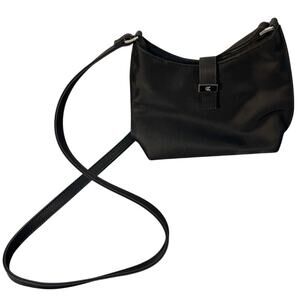 Calvin Klein Black Evening Bag Silver Buckle with Shoulder Strap Great Condition